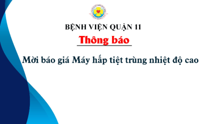 Thông báo mời báo giá Máy hấp tiệt trùng nhiệt độ cao